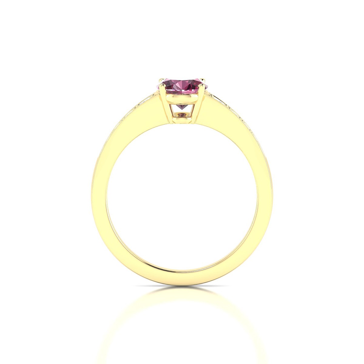 Prosperity | 18k Yellow Gold 8 x 6 mm Oval Rhodolite Ring