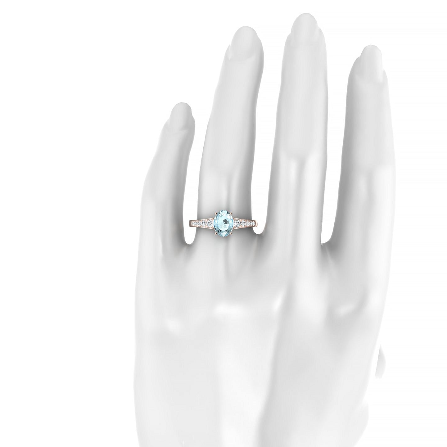 Prosperity | 18k Rose Gold 8 x 6 mm Oval Aquamarine Ring
