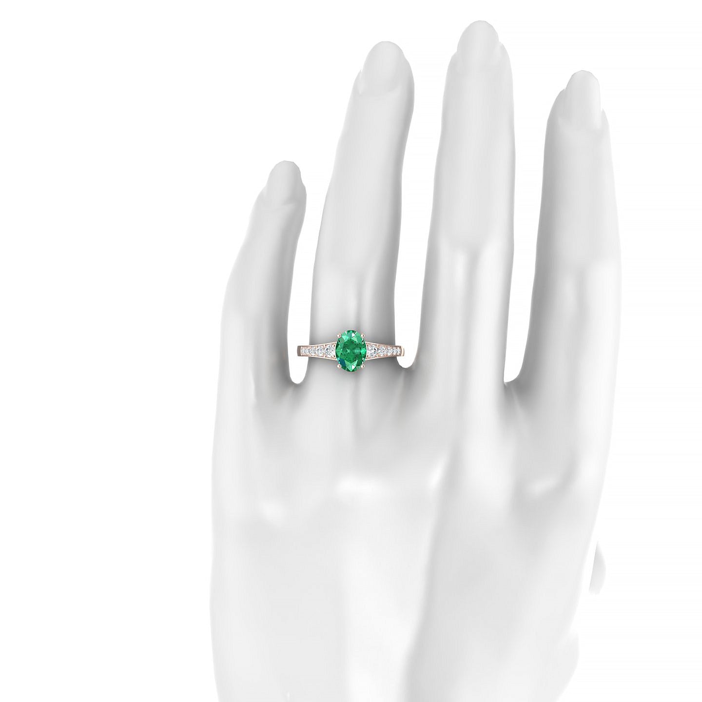 Prosperity | 18k Rose Gold 8 x 6 mm Oval Emerald Ring