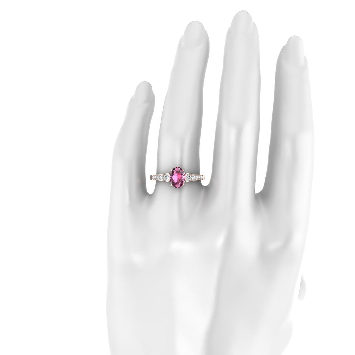 Prosperity | 18k Rose Gold 8 x 6 mm Oval Rhodolite Ring
