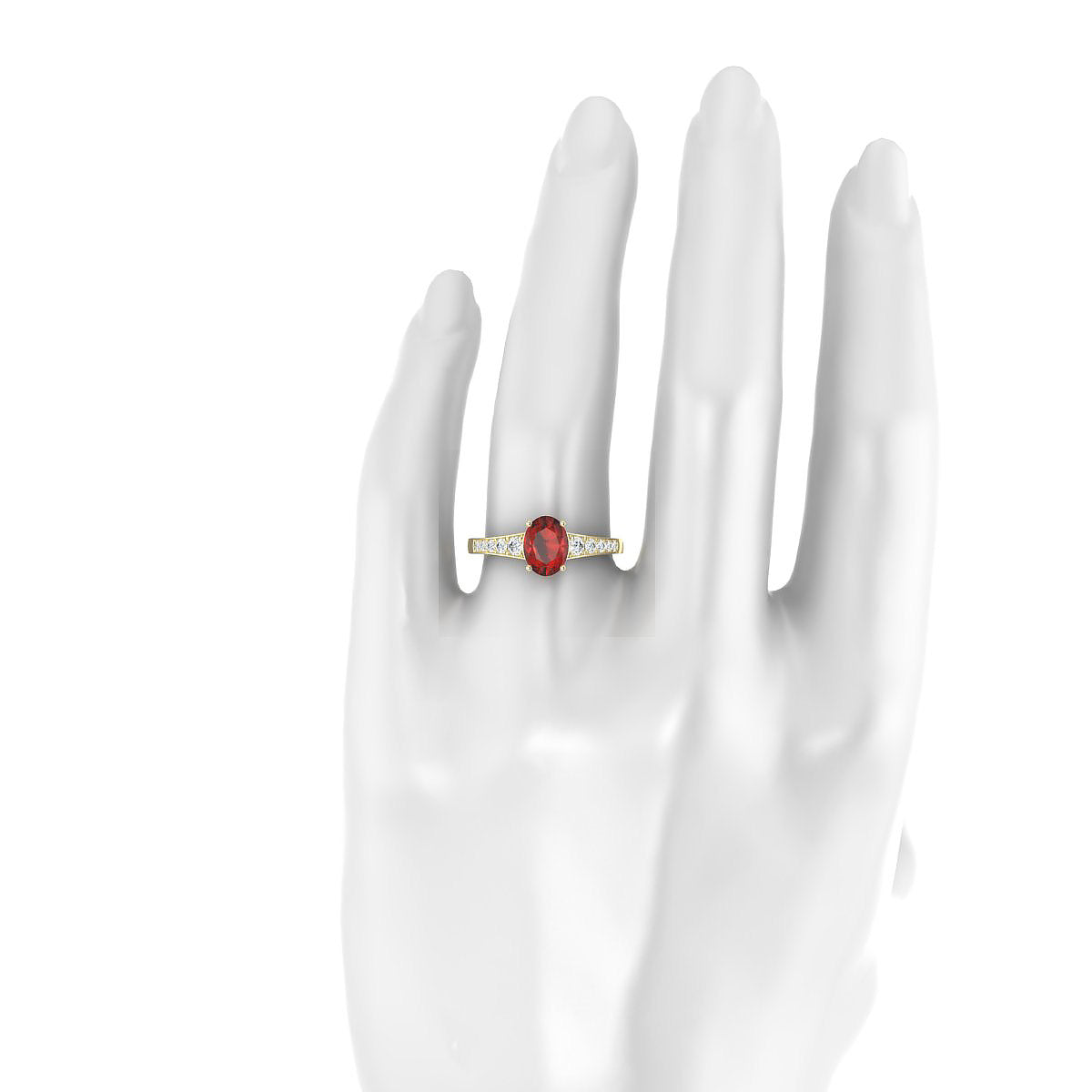 Prosperity | 18k Yellow Gold 8 x 6 mm Oval Garnet Ring
