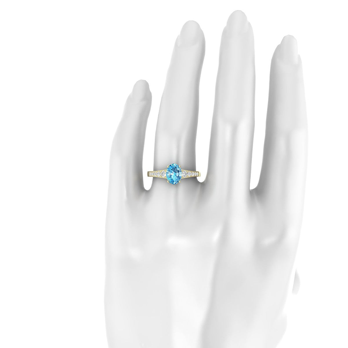 Prosperity | 18k Yellow Gold 8 x 6 mm Oval Topaz Ring