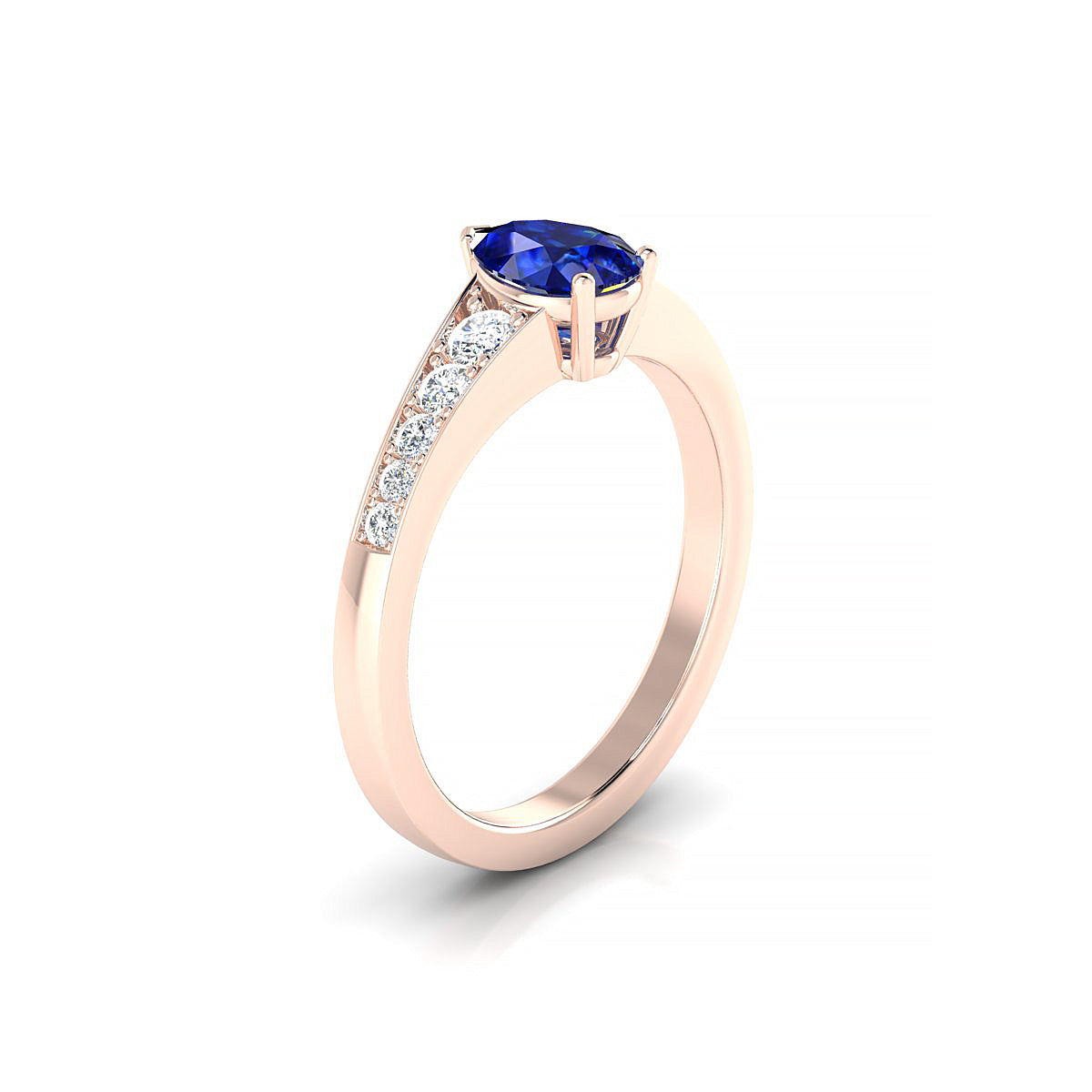 Prosperity | 18k Rose Gold 7 x 5 mm Pear Sapphire Ring