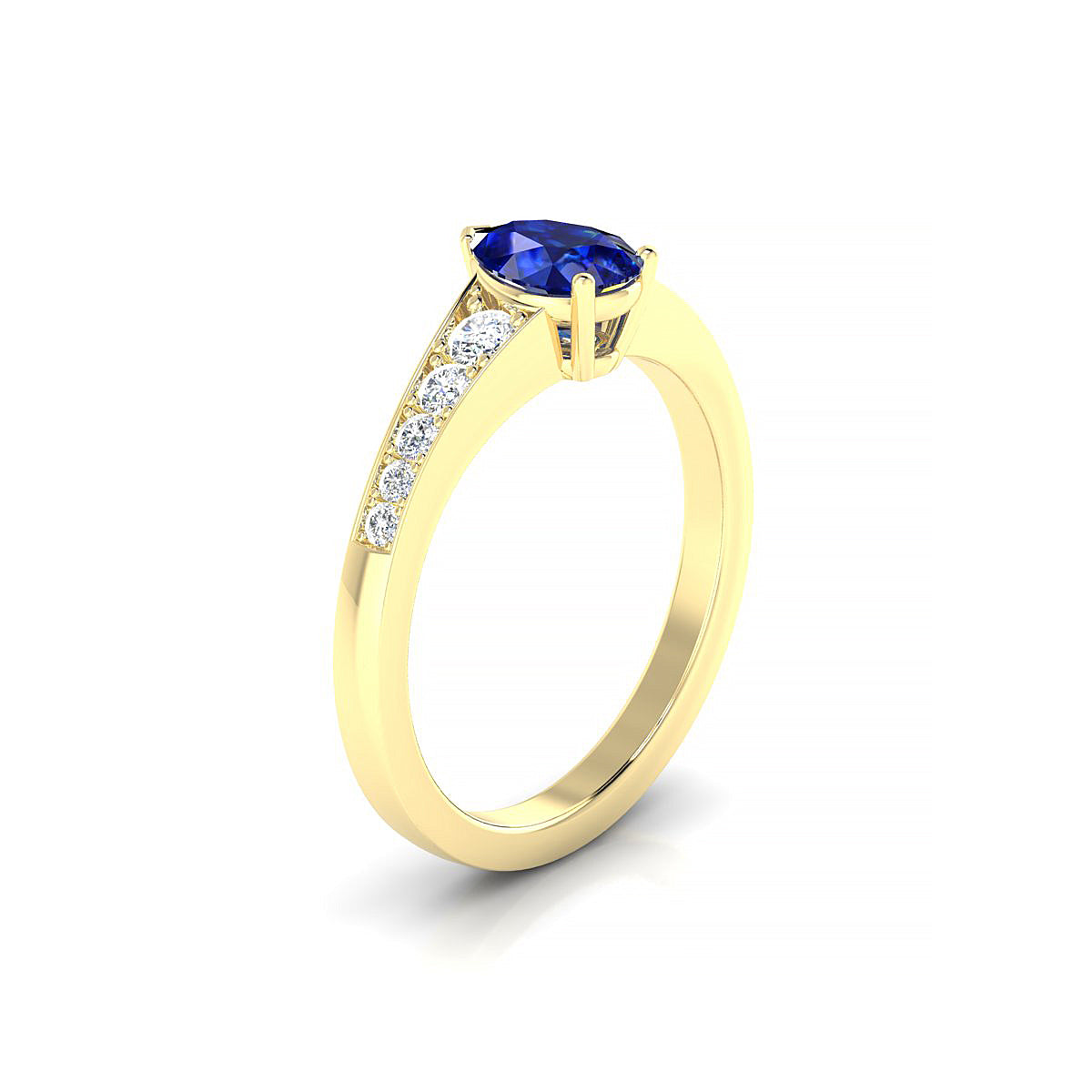 Prosperity | 18k Yellow Gold 7 x 5 mm Pear Sapphire Ring
