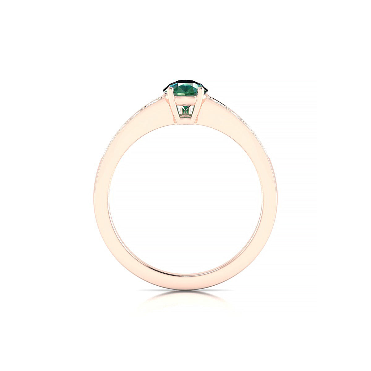 Prosperity | 18k Rose Gold 7 x 5 mm Pear Emerald Ring