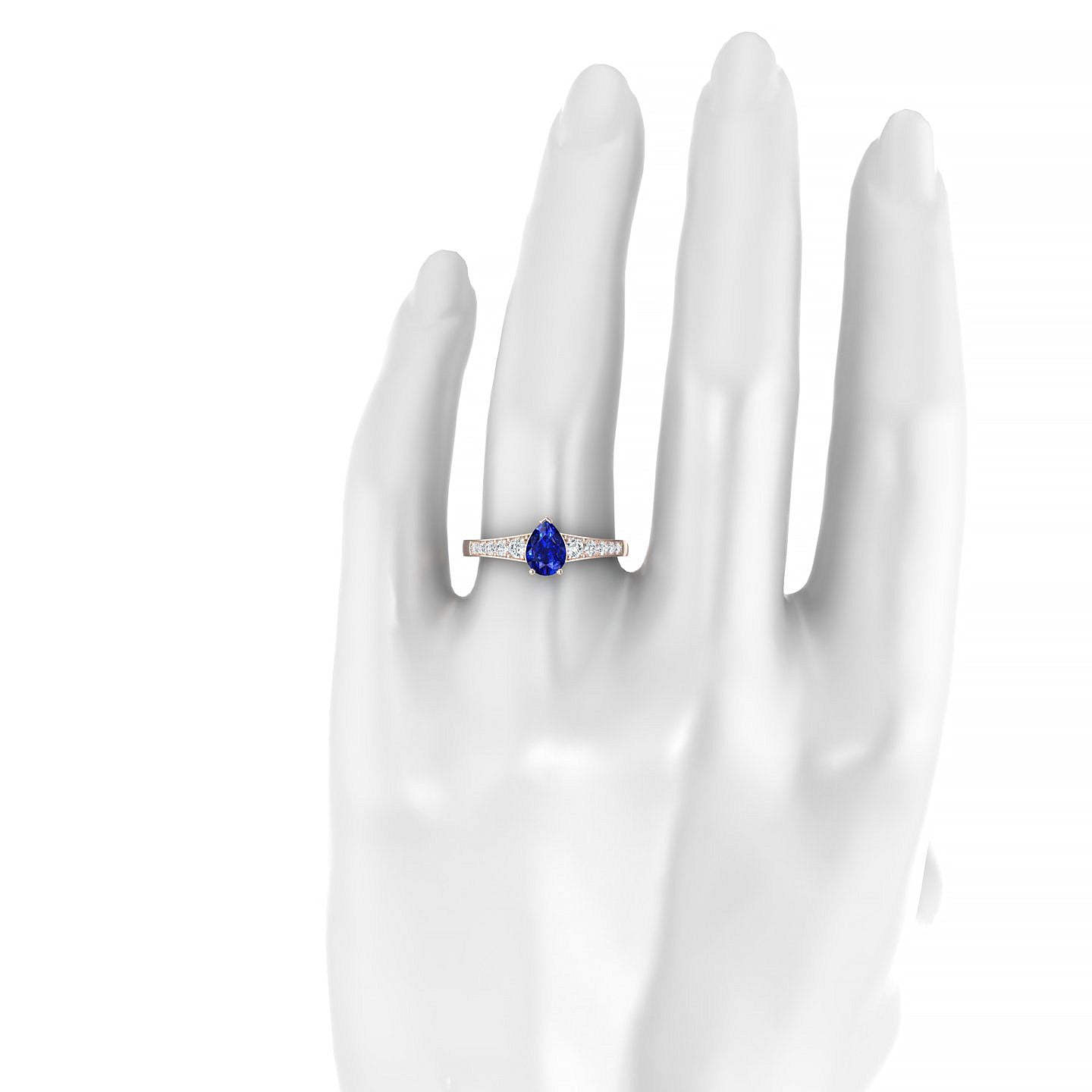 Prosperity | 18k Rose Gold 7 x 5 mm Pear Sapphire Ring