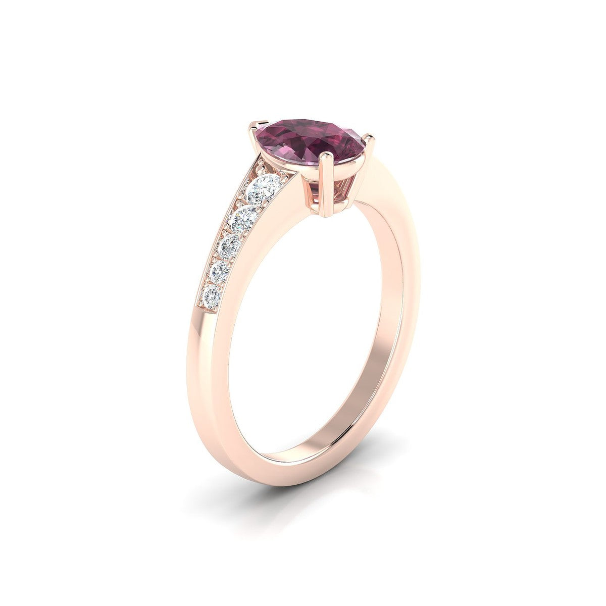 Prosperity | 18k Rose Gold 8 x 6 mm Pear Rhodolite Ring