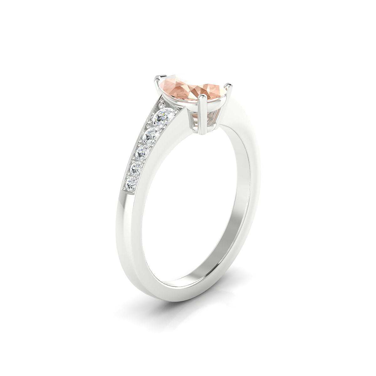 Prosperity | 18k White Gold 8 x 6 mm Pear Morganite Ring