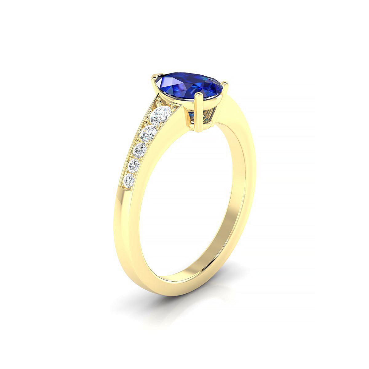 Prosperity | 18k Yellow Gold 8 x 6 mm Pear Sapphire Ring