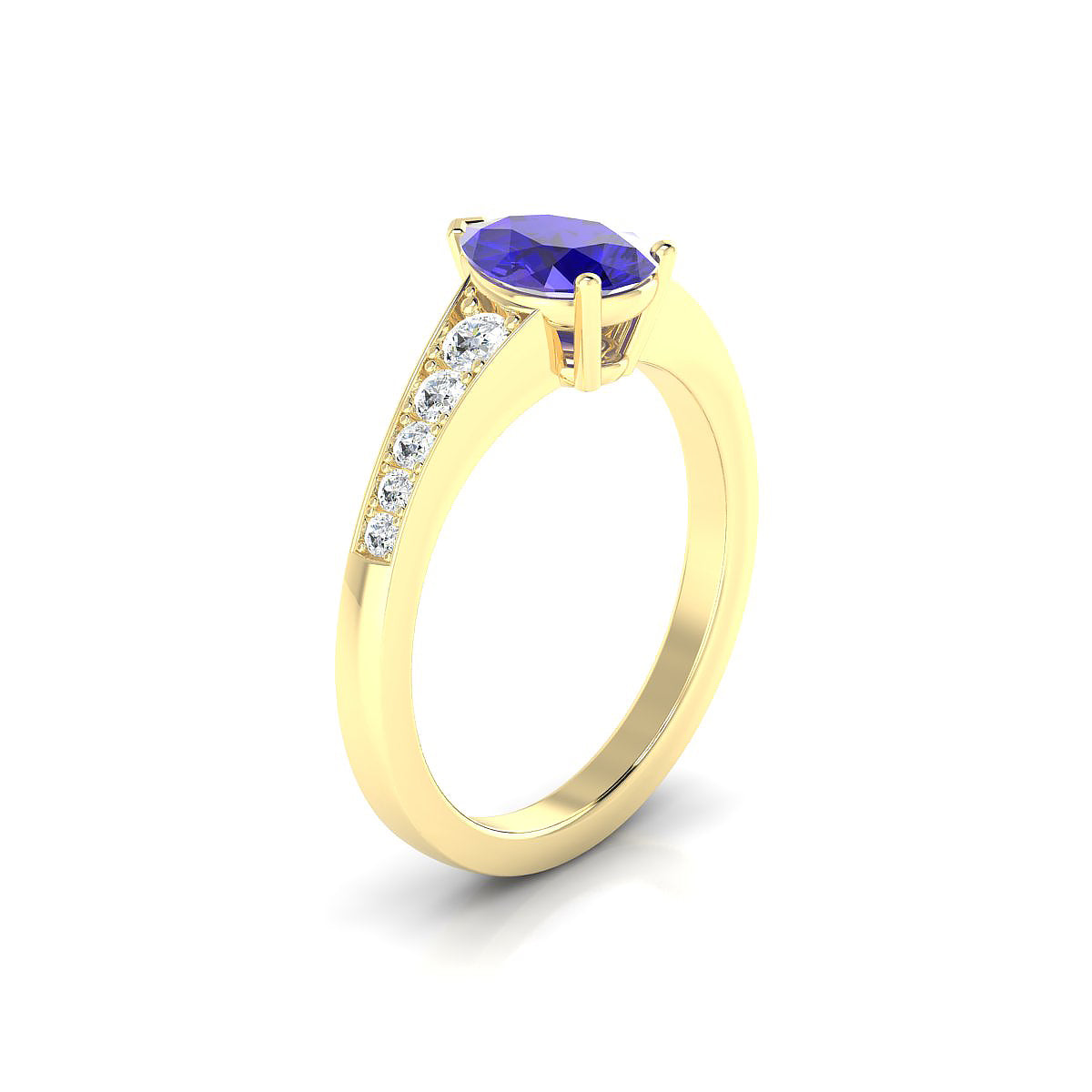 Prosperity | 18k Yellow Gold 8 x 6 mm Pear Tanzanite Ring
