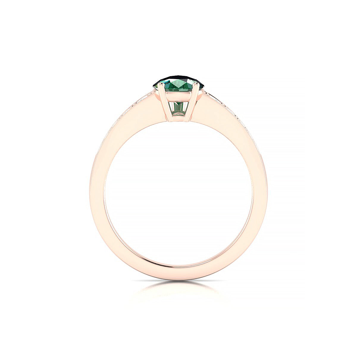 Prosperity | 18k Rose Gold 8 x 6 mm Pear Emerald Ring