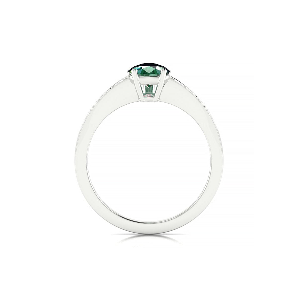 Prosperity | 18k White Gold 8 x 6 mm Pear Emerald Ring