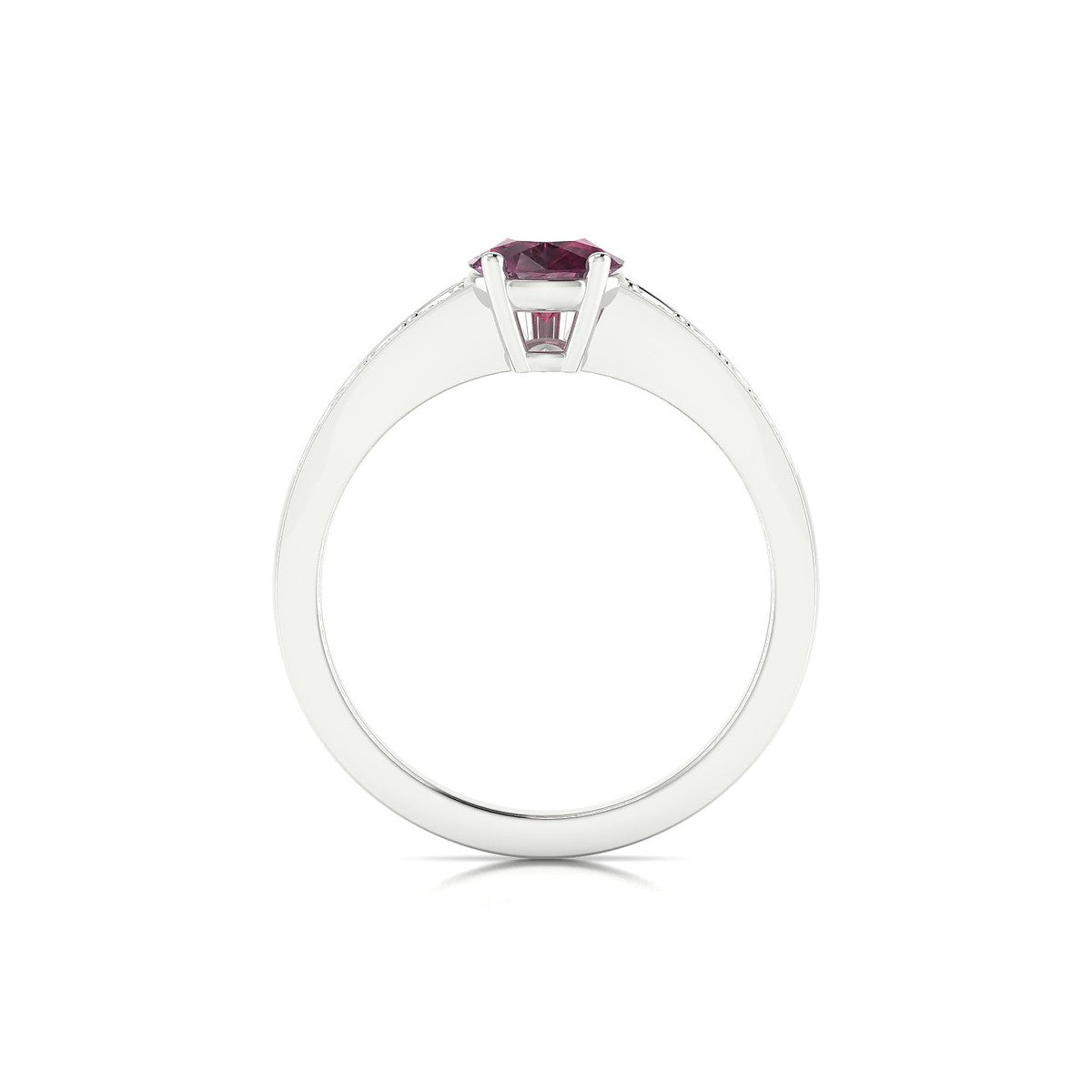 Prosperity | 18k White Gold 8 x 6 mm Pear Rhodolite Ring