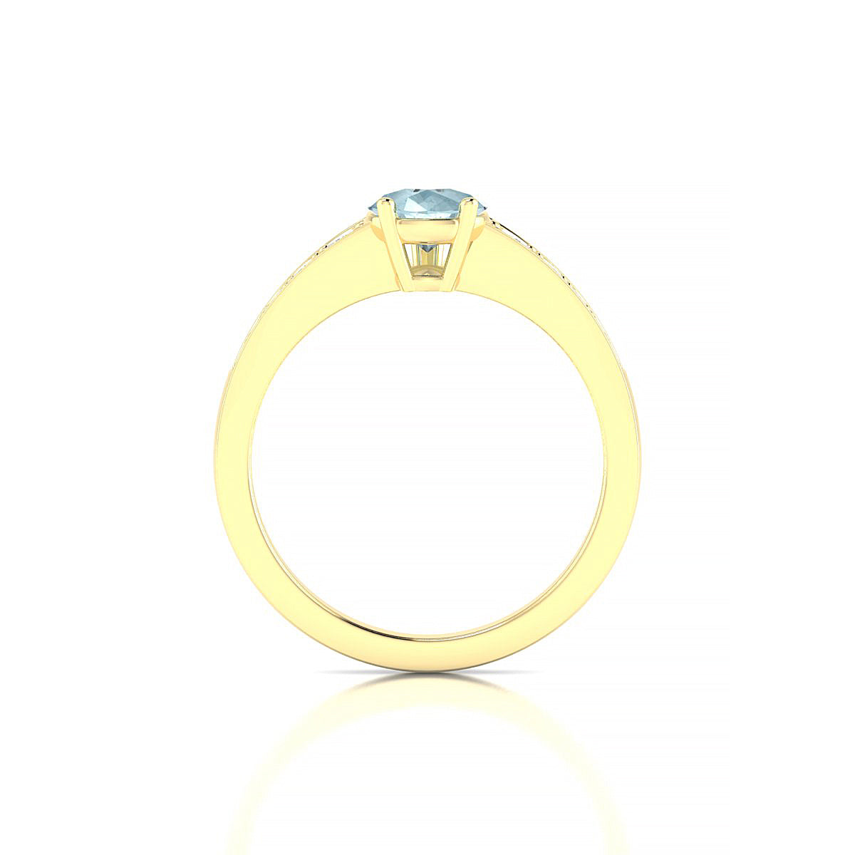 Prosperity | 18k Yellow Gold 8 x 6 mm Pear Aquamarine Ring