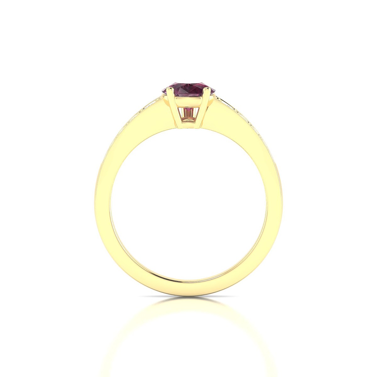 Prosperity | 18k Yellow Gold 8 x 6 mm Pear Rhodolite Ring