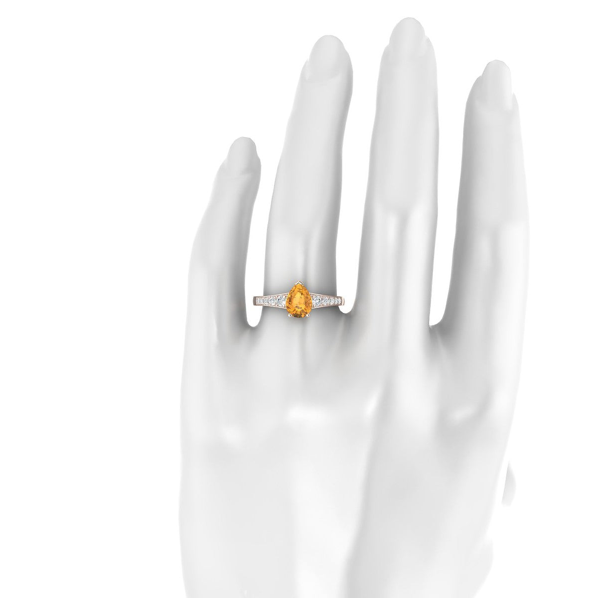 Prosperity | 18k Rose Gold 8 x 6 mm Pear Citrine Ring