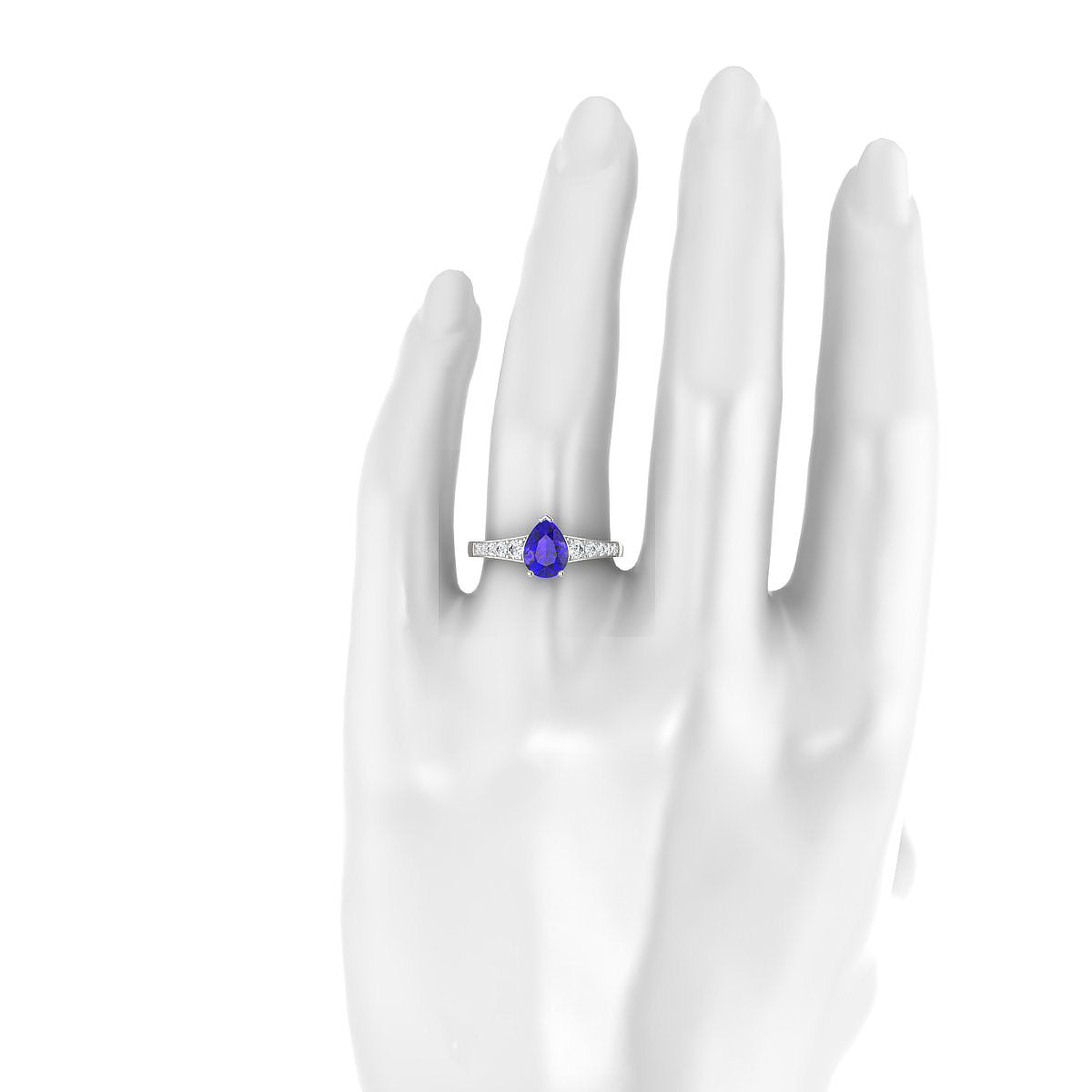 Prosperity | 18k White Gold 8 x 6 mm Pear Tanzanite Ring