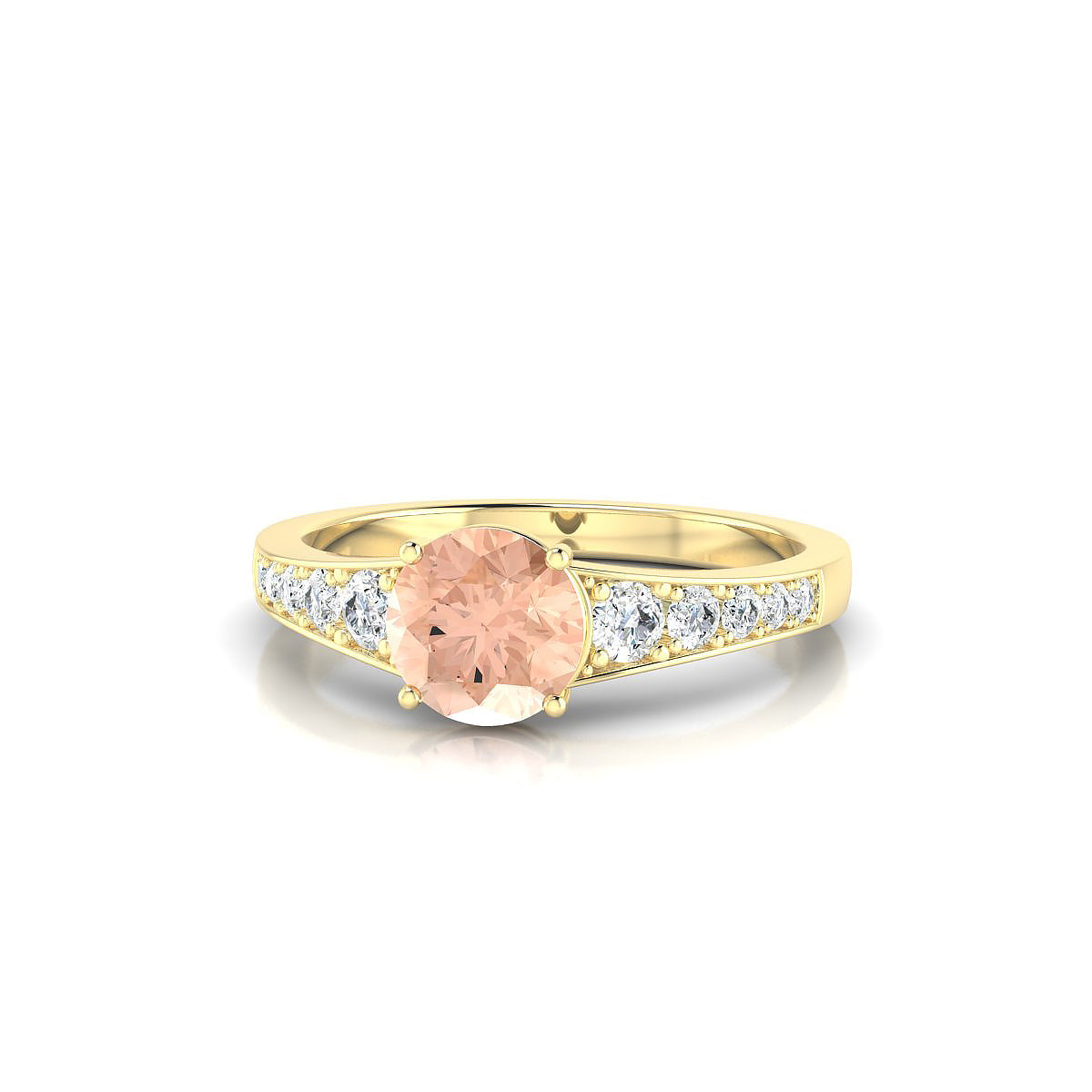 Prosperity | 18k Yellow Gold 6 mm Round Morganite Ring