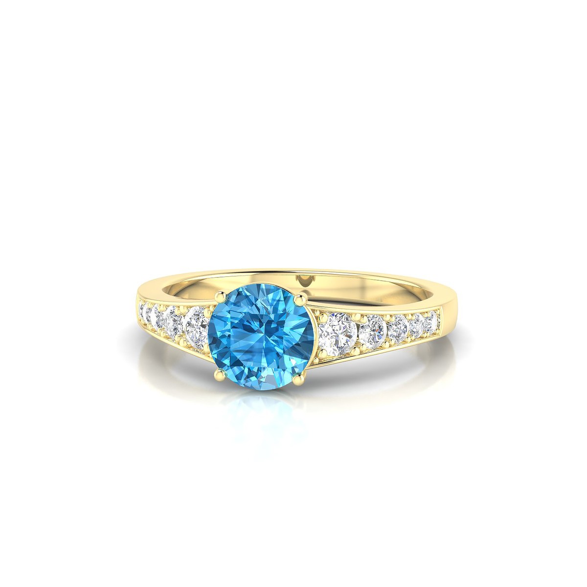 Prosperity | 18k Yellow Gold 6 mm Round Topaz Ring
