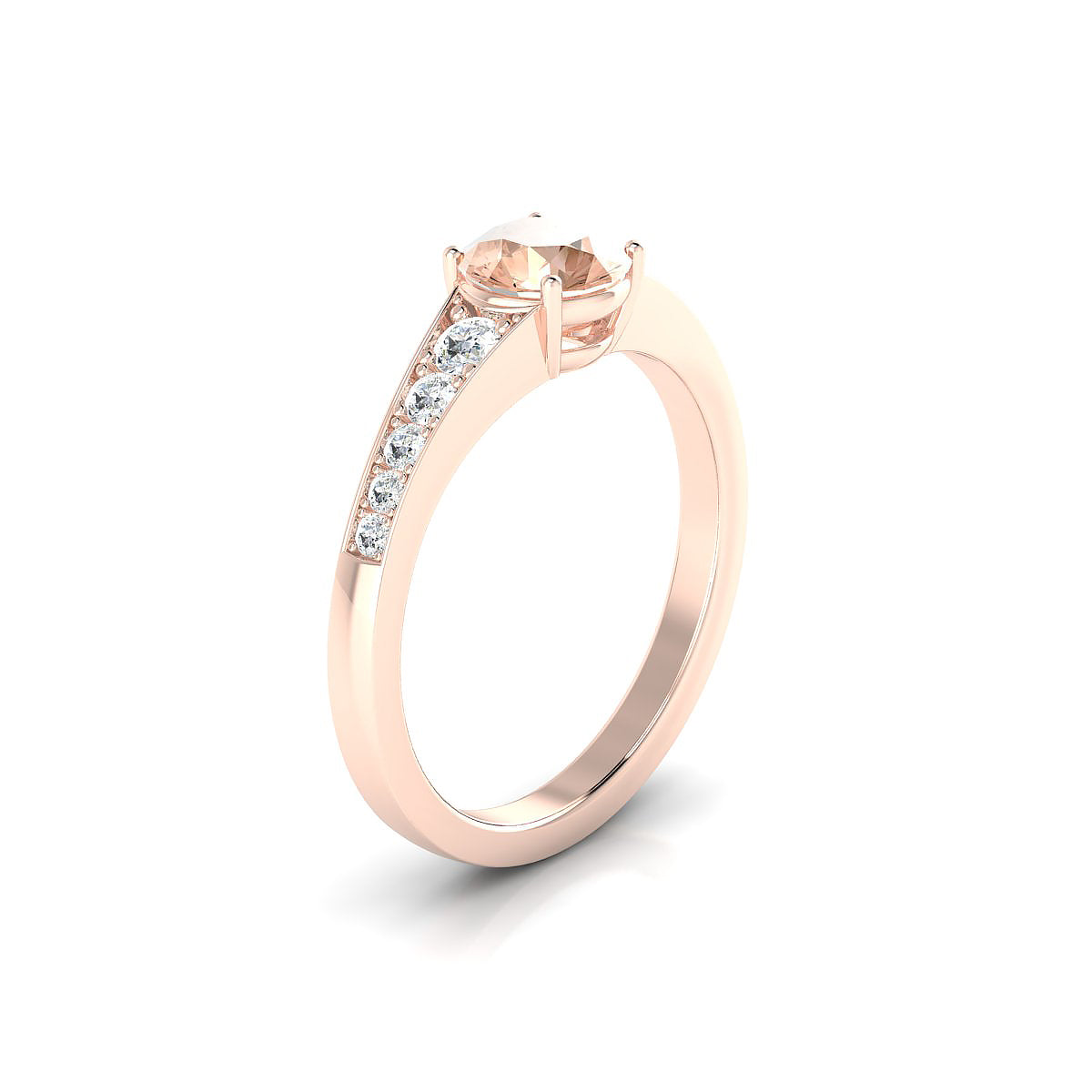 Prosperity | 18k Rose Gold 6 mm Round Morganite Ring
