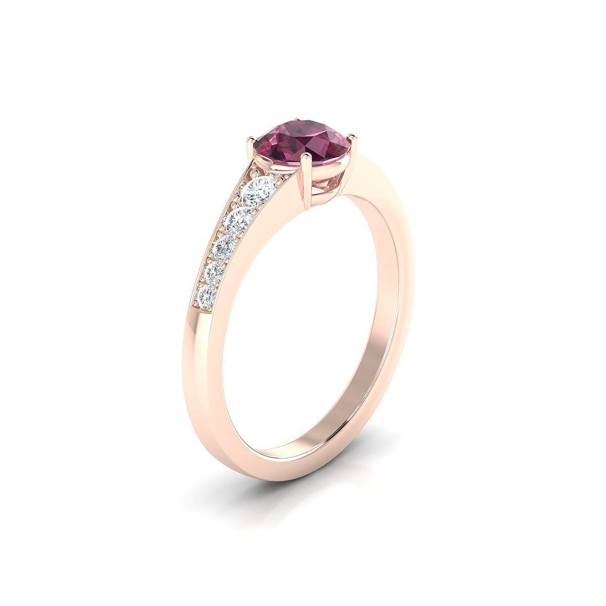 Prosperity | 18k Rose Gold 6 mm Round Rhodolite Ring