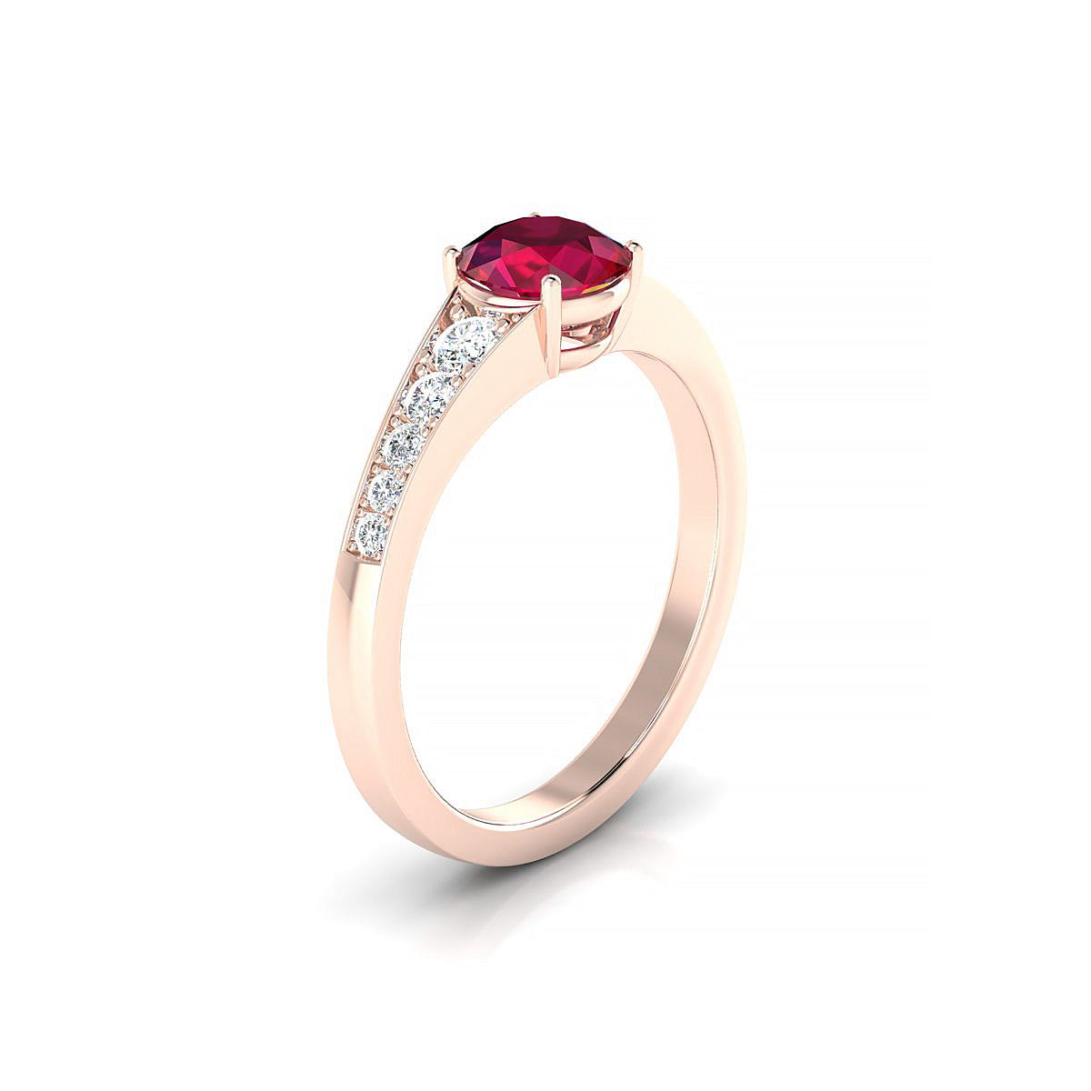 Prosperity | 18k Rose Gold 6 mm Round Ruby Ring