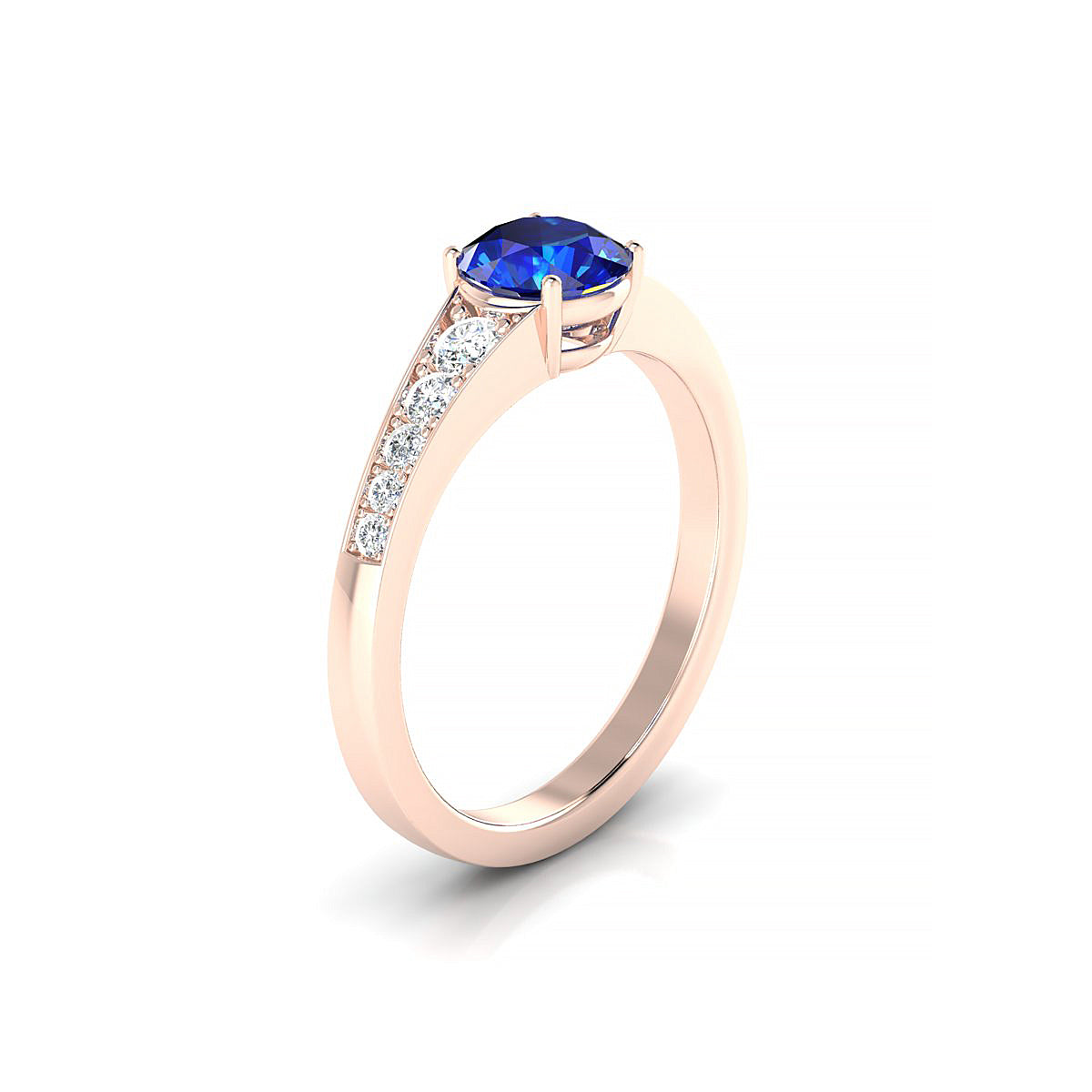 Prosperity | 18k Rose Gold 6 mm Round Sapphire Ring