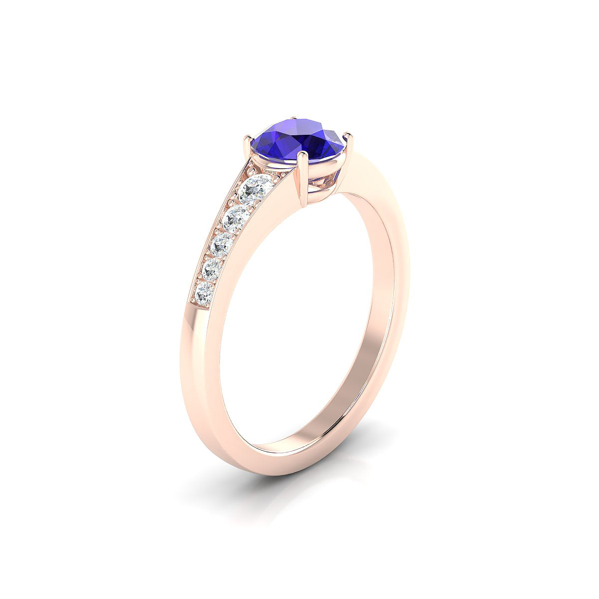 Prosperity | 18k Rose Gold 6 mm Round Tanzanite Ring