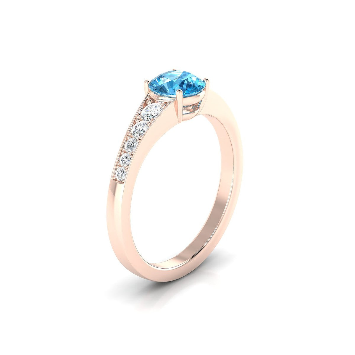 Prosperity | 18k Rose Gold 6 mm Round Topaz Ring
