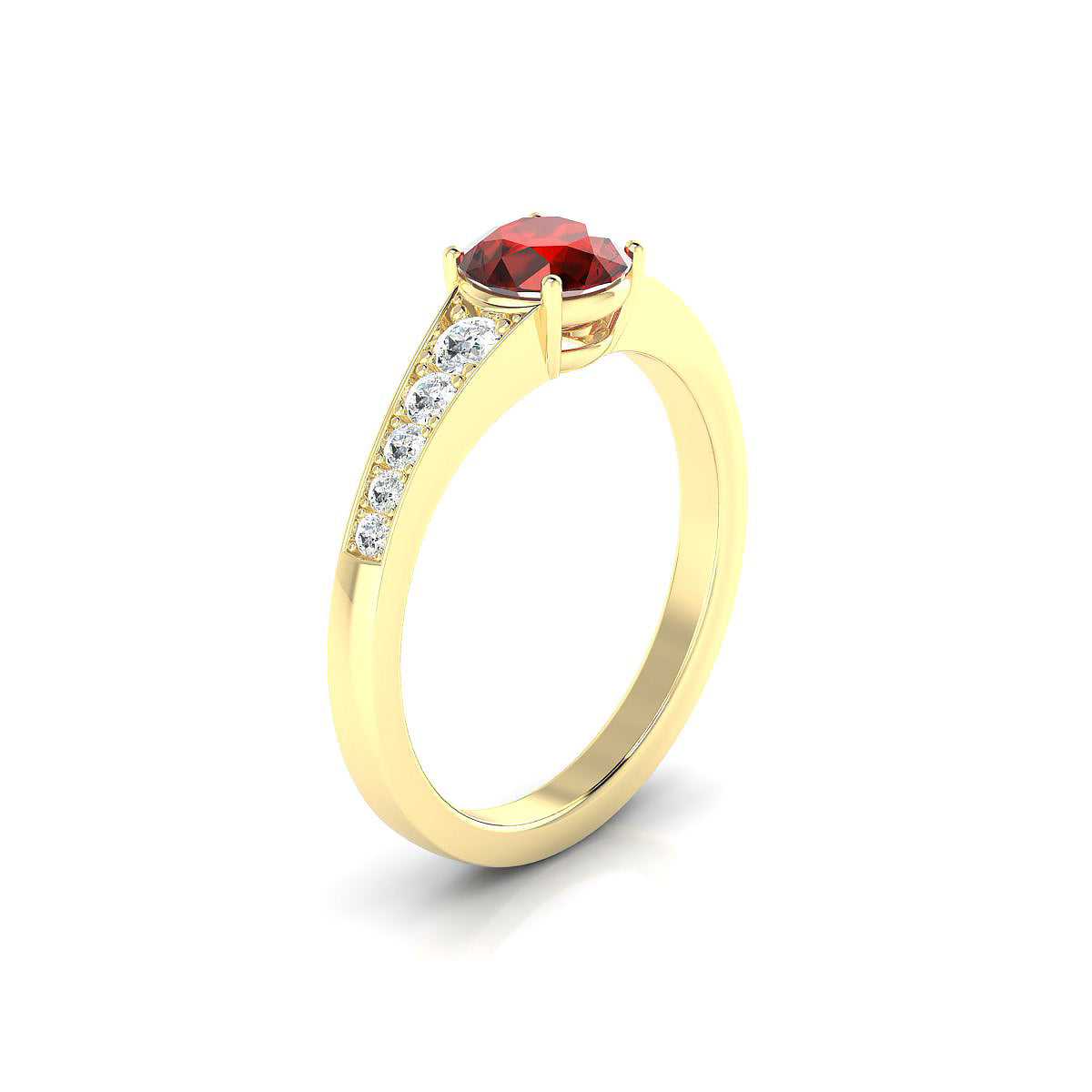Prosperity | 18k Yellow Gold 6 mm Round Garnet Ring