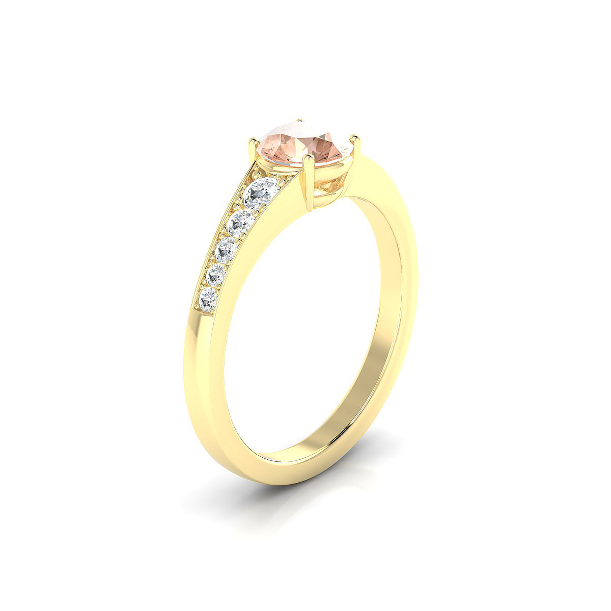 Prosperity | 18k Yellow Gold 6 mm Round Morganite Ring