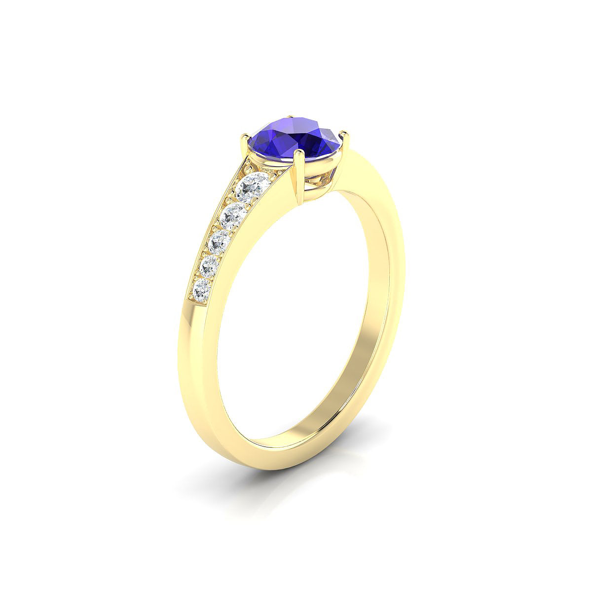 Prosperity | 18k Yellow Gold 6 mm Round Tanzanite Ring
