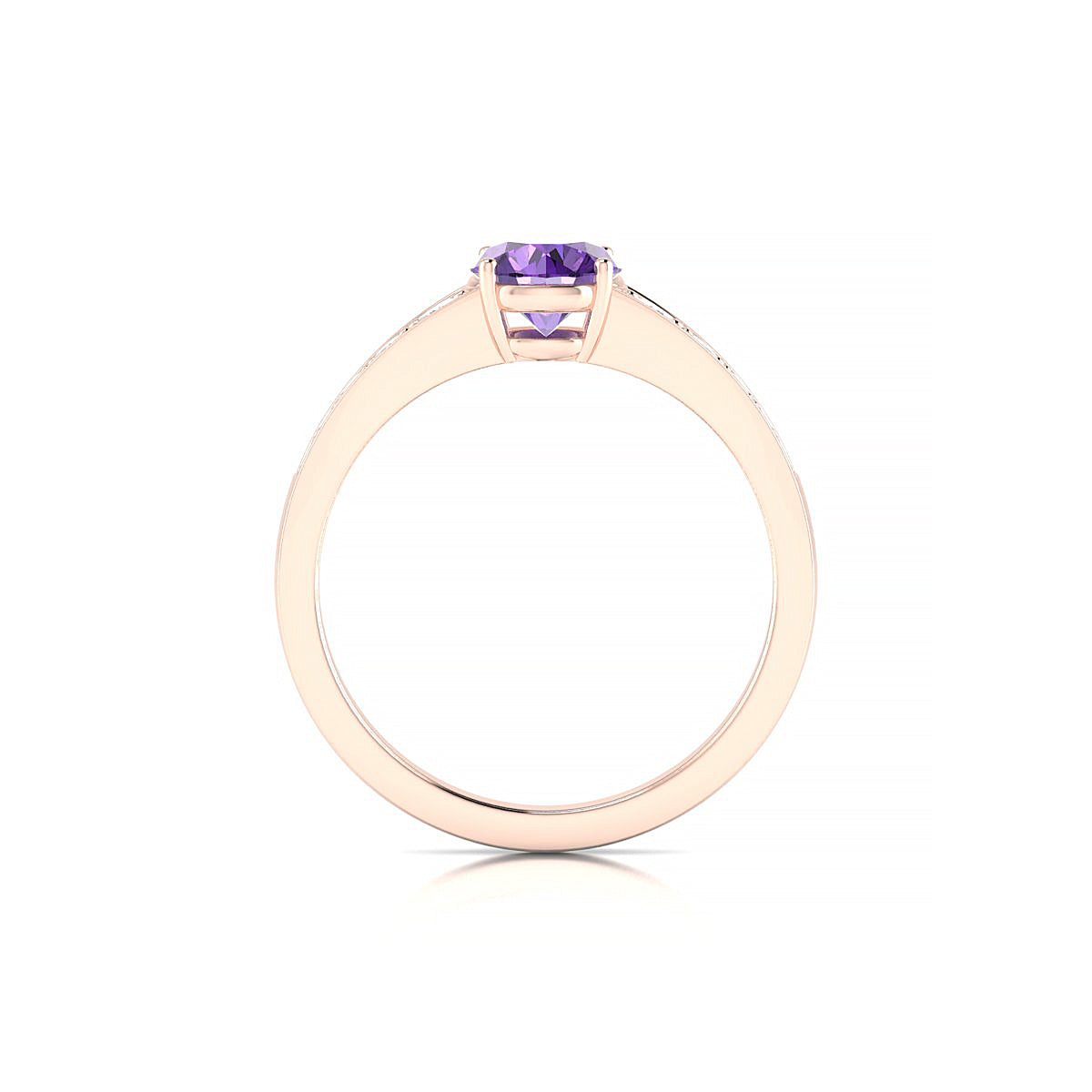 Prosperity | 18k Rose Gold 6 mm Round Amethyst Ring