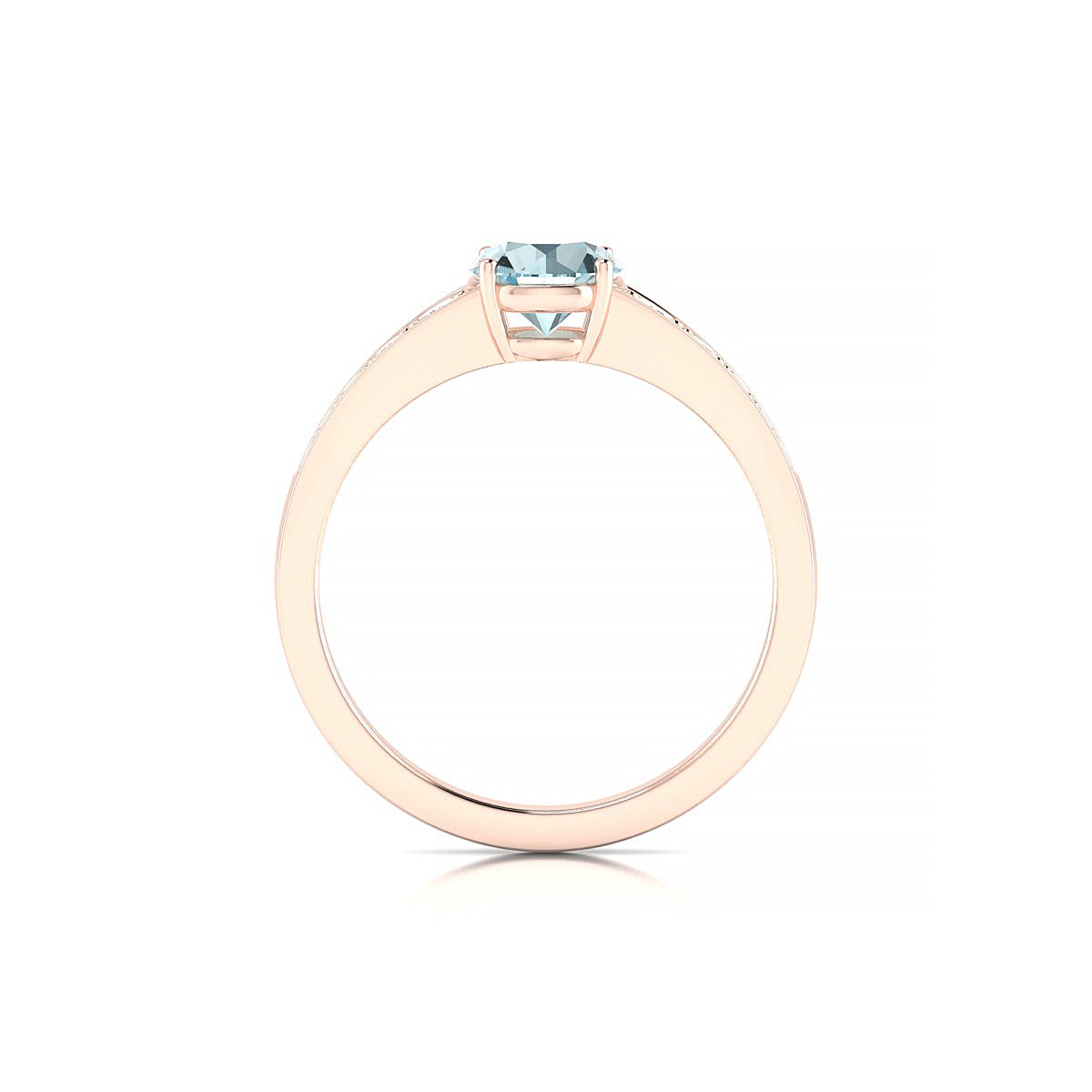 Prosperity | 18k Rose Gold 6 mm Round Aquamarine Ring