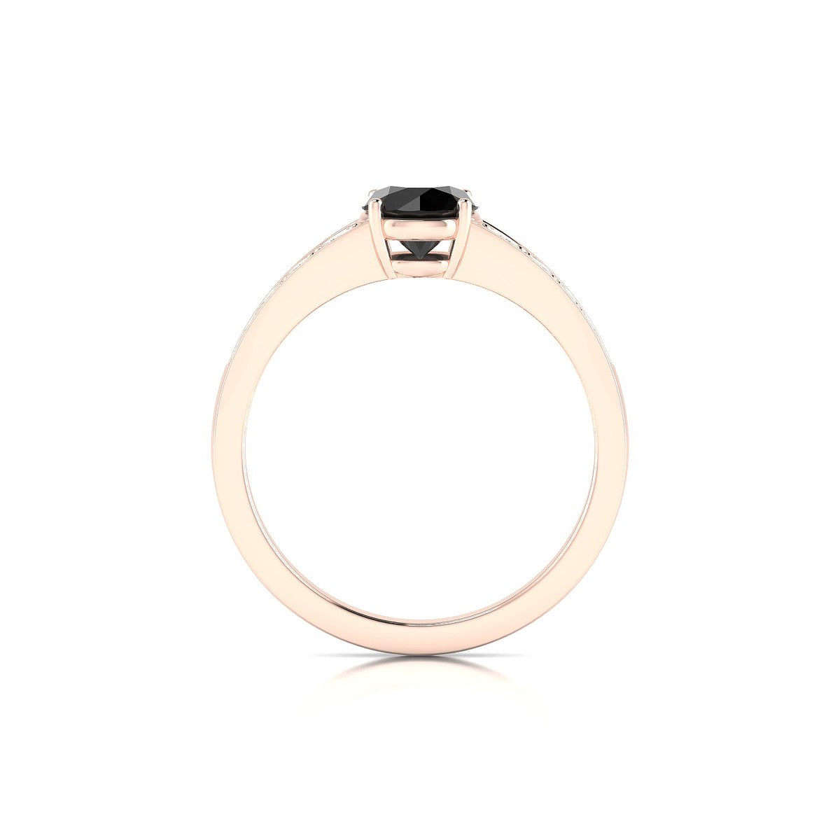 Prosperity | 18k Rose Gold 6 mm Round Black Diamond Ring
