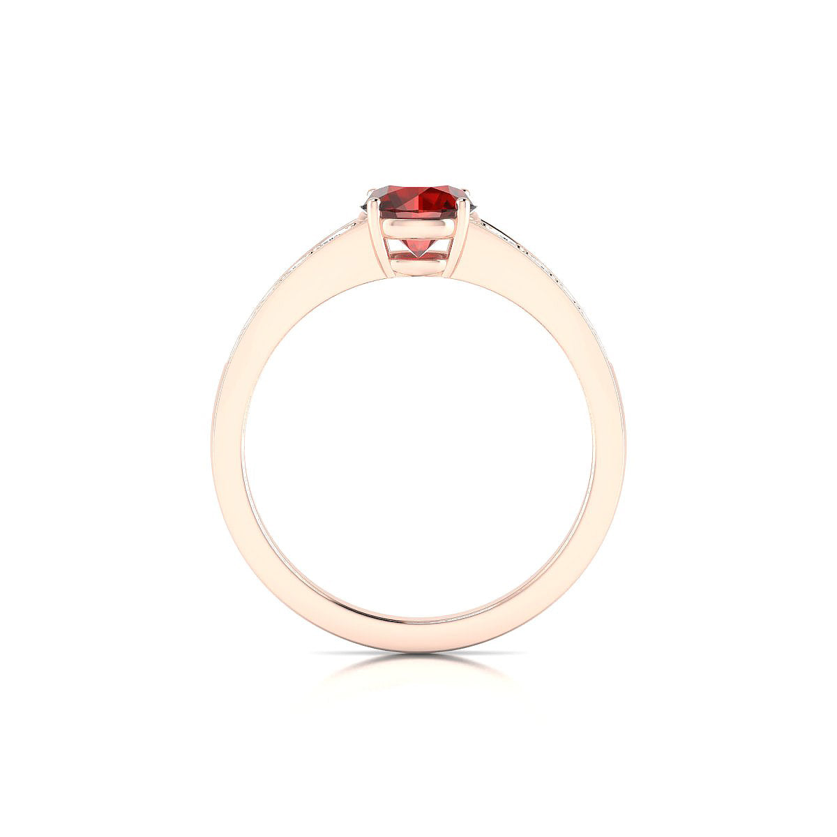 Prosperity | 18k Rose Gold 6 mm Round Garnet Ring