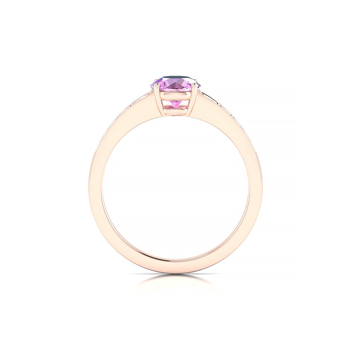 Prosperity | 18k Rose Gold 6 mm Round Pink Sapphire Ring