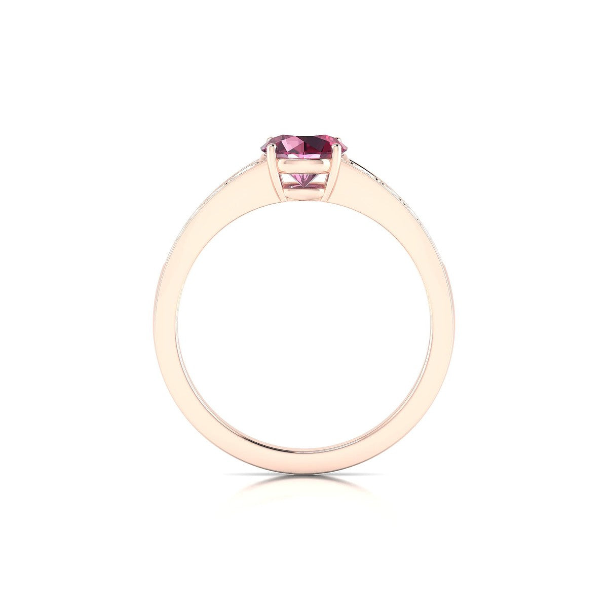 Prosperity | 18k Rose Gold 6 mm Round Rhodolite Ring