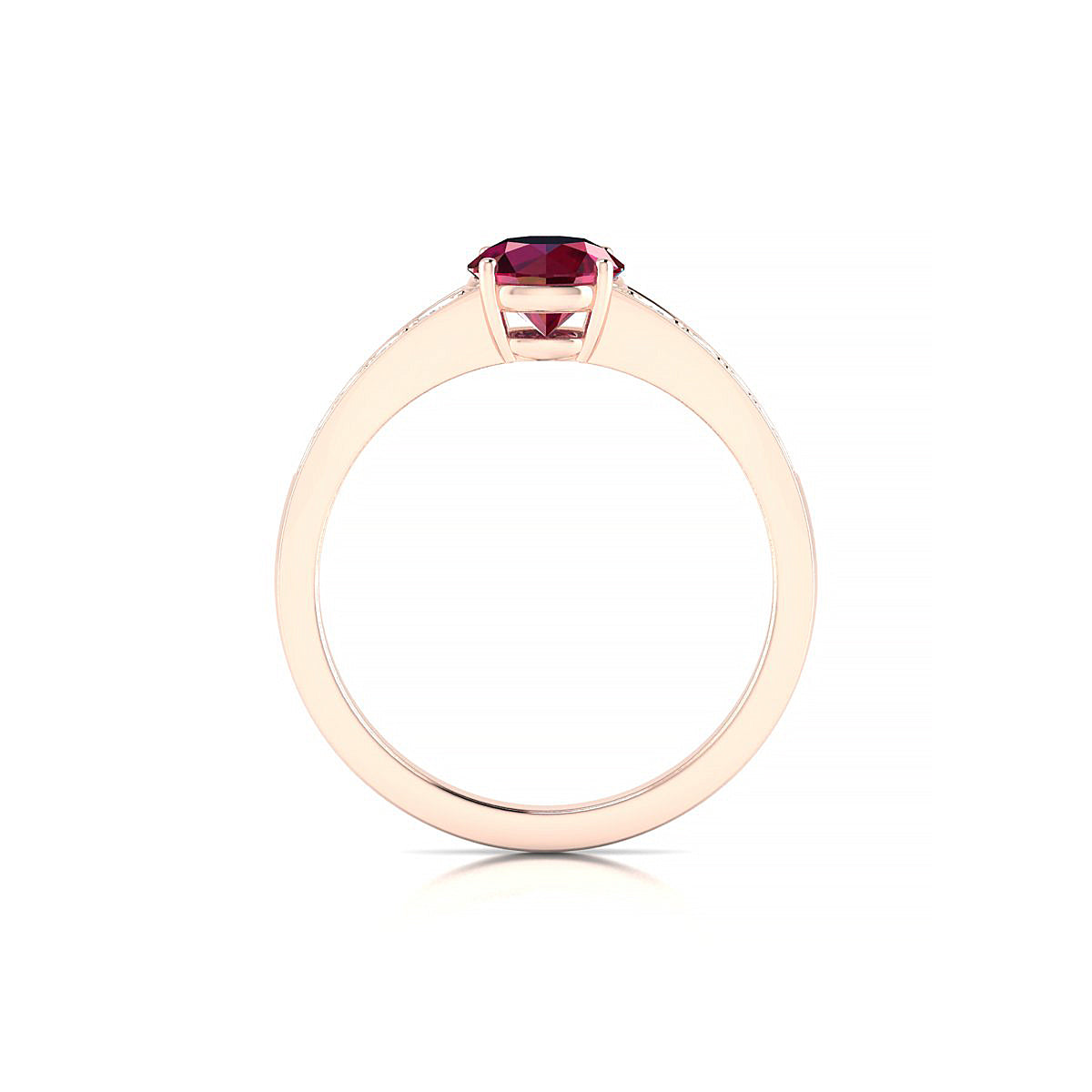 Prosperity | 18k Rose Gold 6 mm Round Ruby Ring