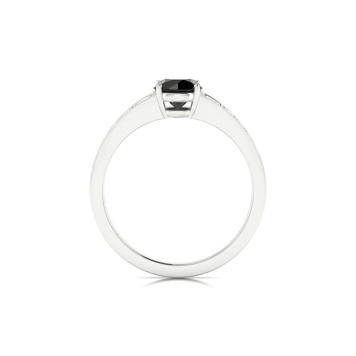Prosperity | 18k White Gold 6 mm Round Black Diamond Ring