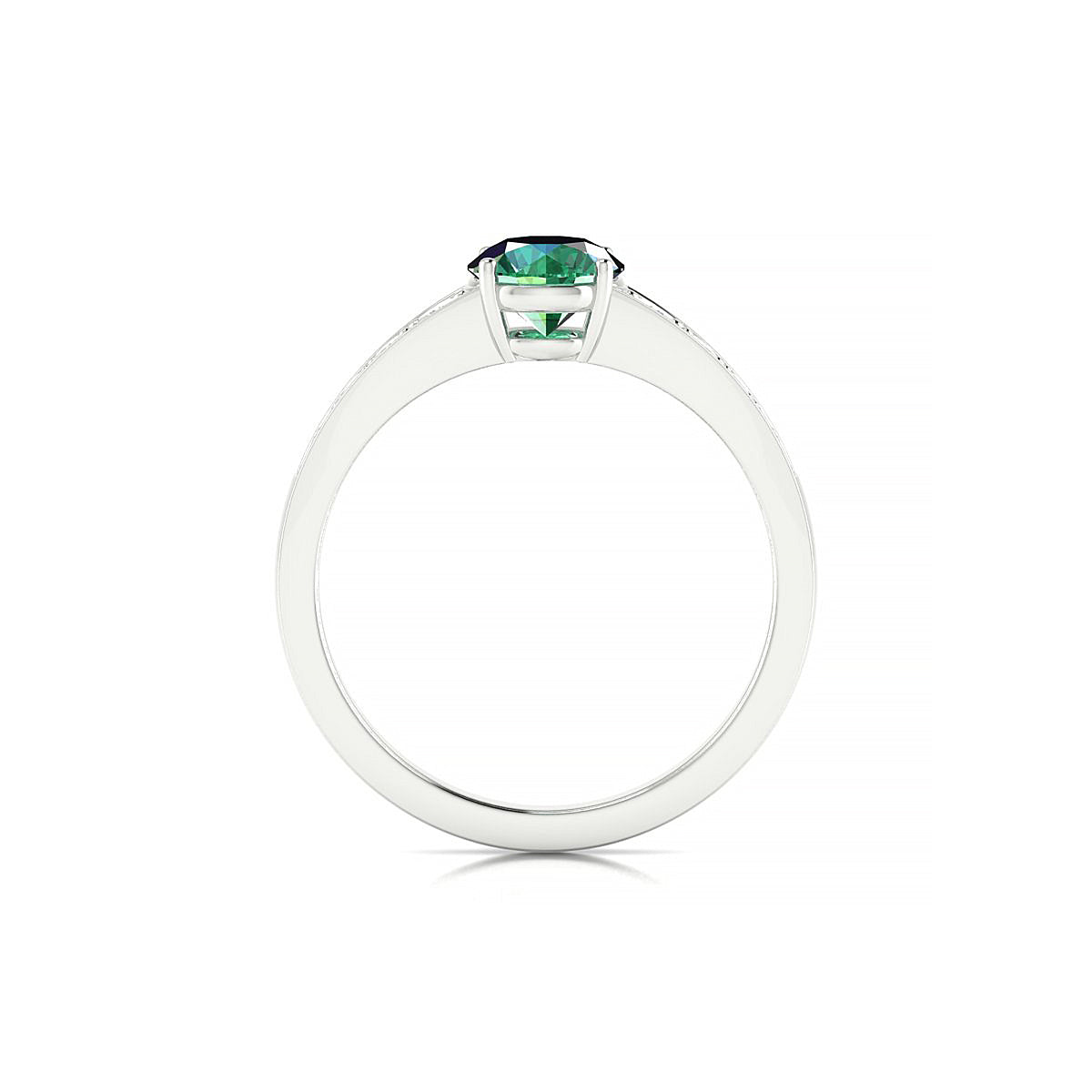 Prosperity | 18k White Gold 6 mm Round Emerald Ring