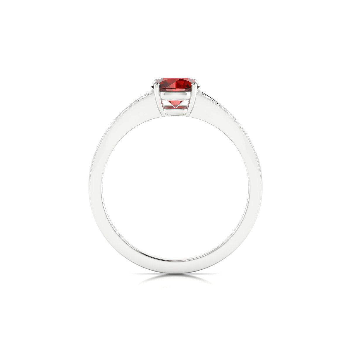 Prosperity | 18k White Gold 6 mm Round Garnet Ring