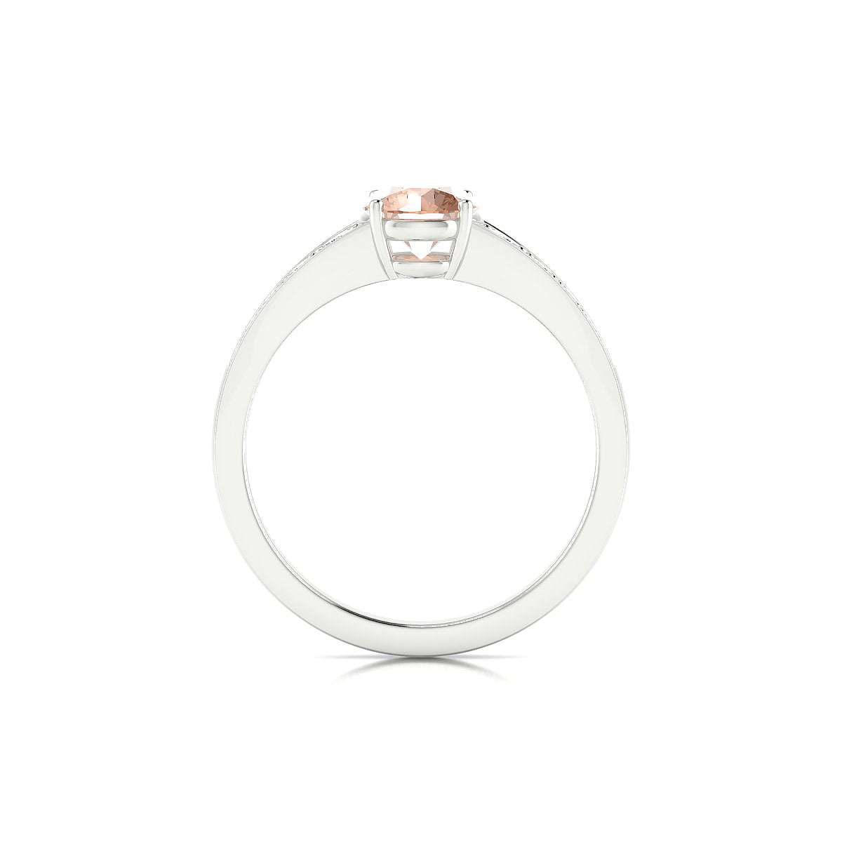 Prosperity | 18k White Gold 6 mm Round Morganite Ring