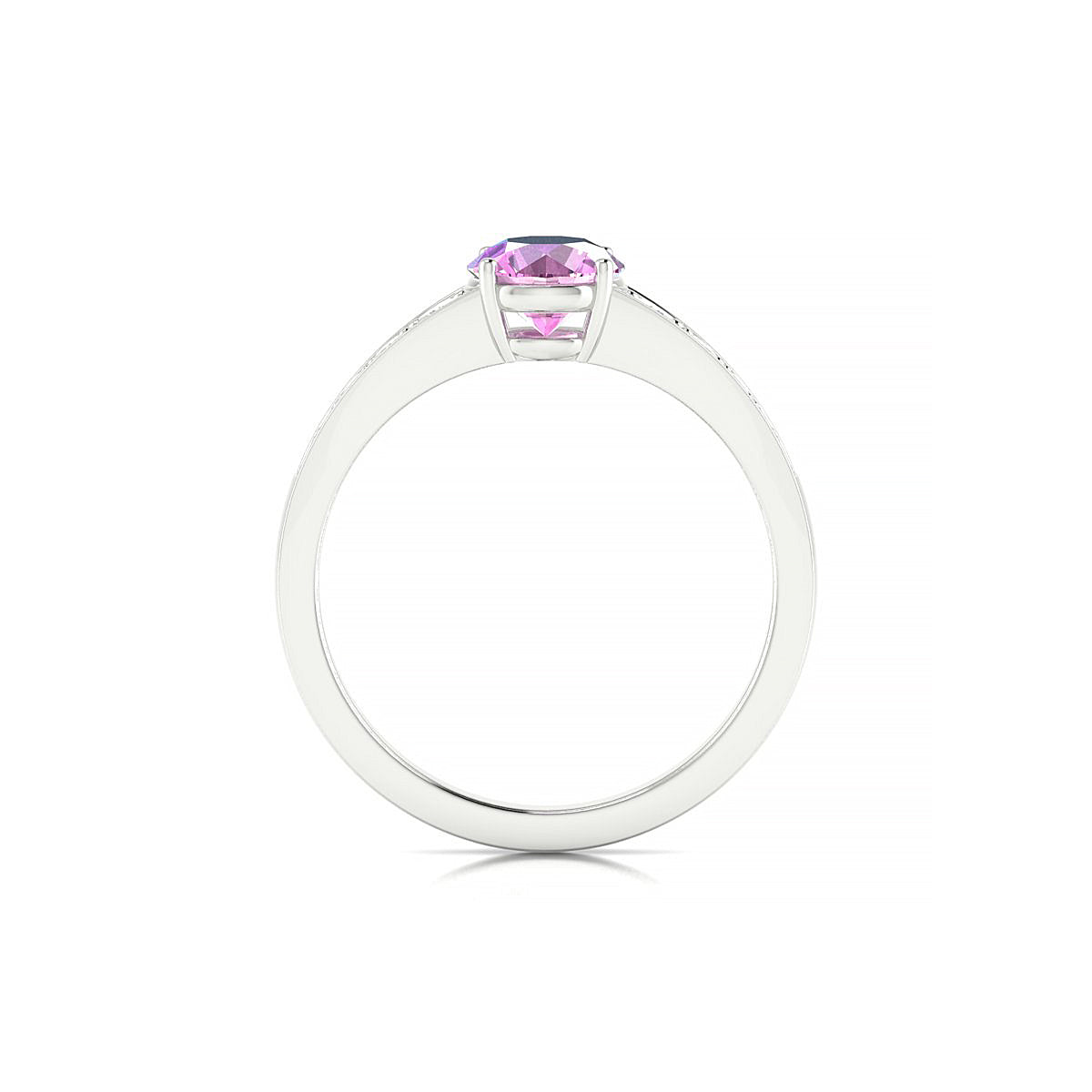 Prosperity | 18k White Gold 6 mm Round Pink Sapphire Ring