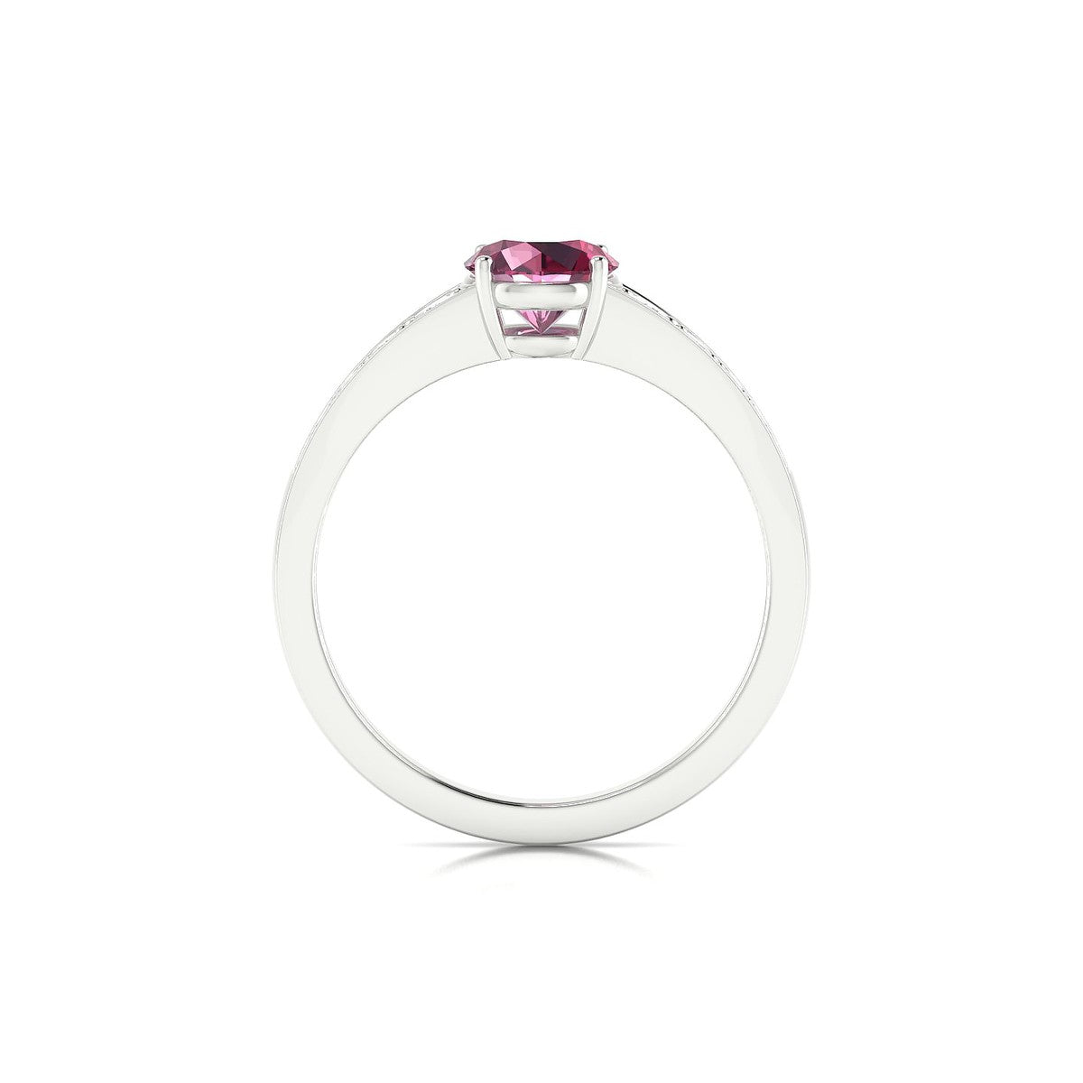 Prosperity | 18k White Gold 6 mm Round Rhodolite Ring