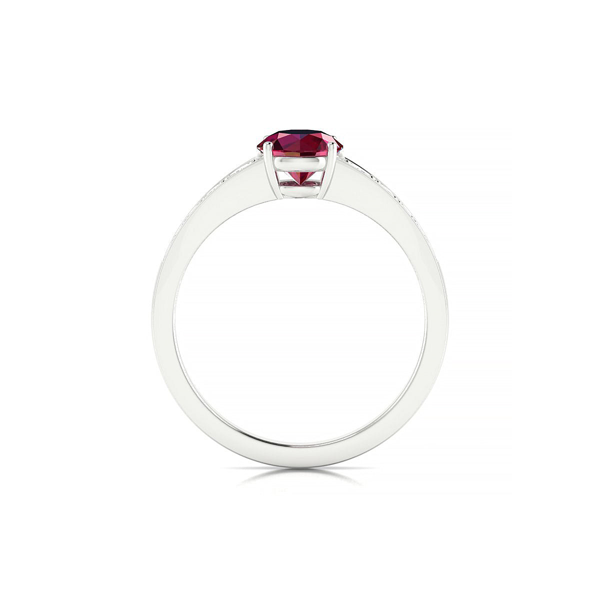 Prosperity | 18k White Gold 6 mm Round Ruby Ring