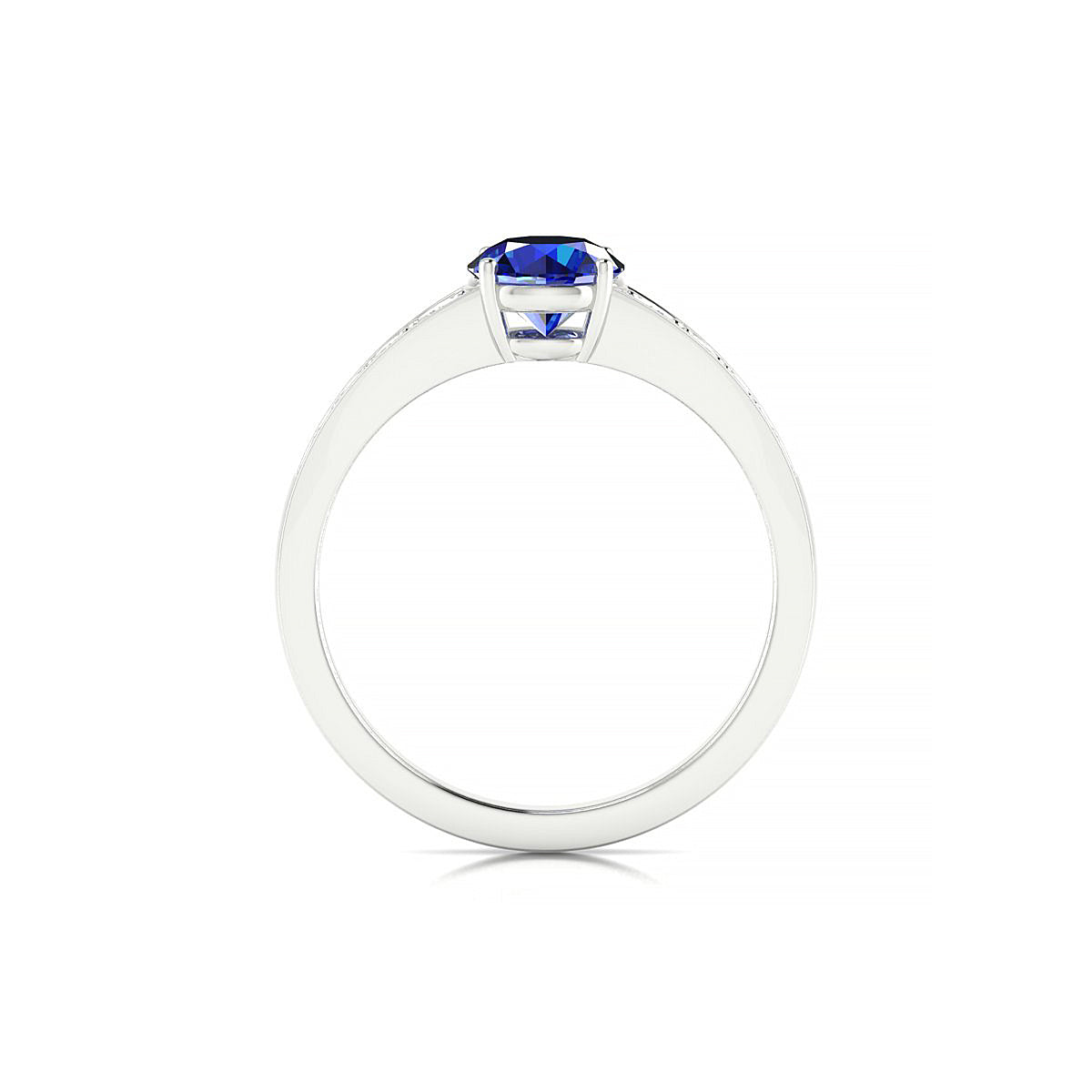 Prosperity | 18k White Gold 6 mm Round Sapphire Ring