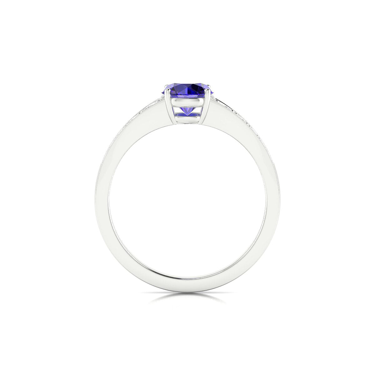 Prosperity | 18k White Gold 6 mm Round Tanzanite Ring