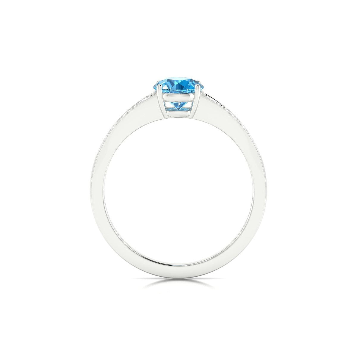 Prosperity | 18k White Gold 6 mm Round Topaz Ring