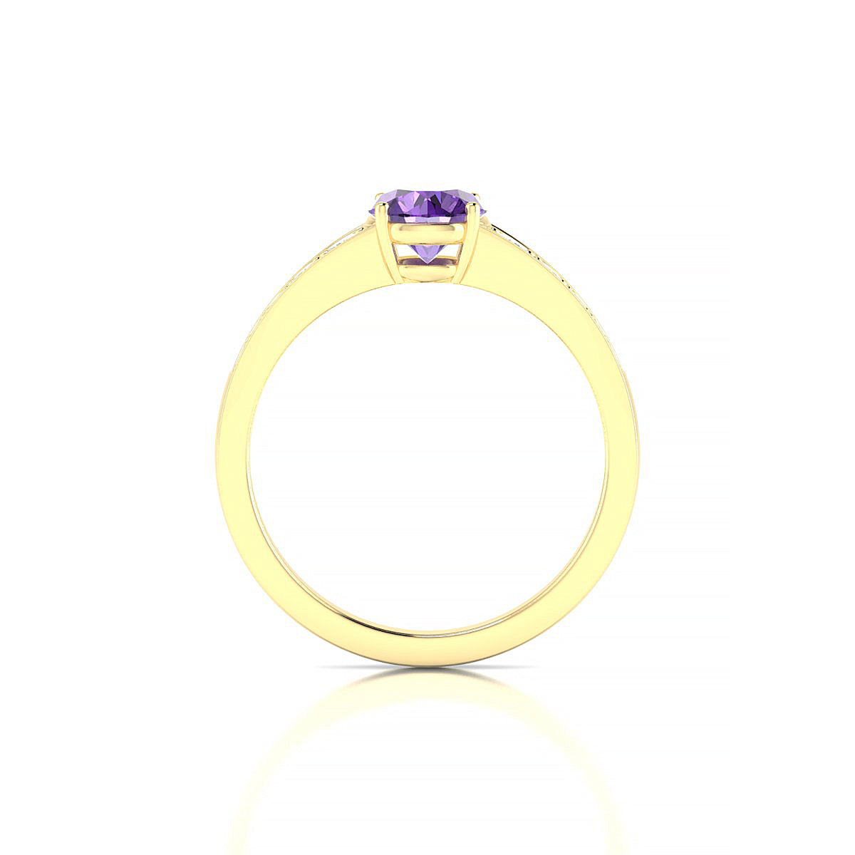 Prosperity | 18k Yellow Gold 6 mm Round Amethyst Ring